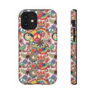 Retro Peace & Love Phone Case: Groovy Hippie Design