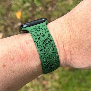 Christmas engraved band apple watch band 38mm 40mm 41mm 42mm 44mm 45mm 49mm,women men soft silicone sport strap for iwatch series ultra 9-1
