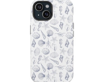 Vintage Seashell Print Phone Case: MagSafe Tough Case
