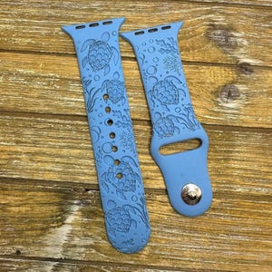 Sea turtles summer watch band for apple silicone engraved  vacation cruise   38mm 40mm 41mm 42mm 44mm 45mm gift