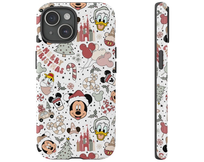 Christmas Mouse Phone Case Cover fit for iPhone 16 15 Pro Max, 14 Plus, 13, 12, 11, XR, XS & Samsung S23, S22, A54, A53, Pixel 8, 7 Gift
