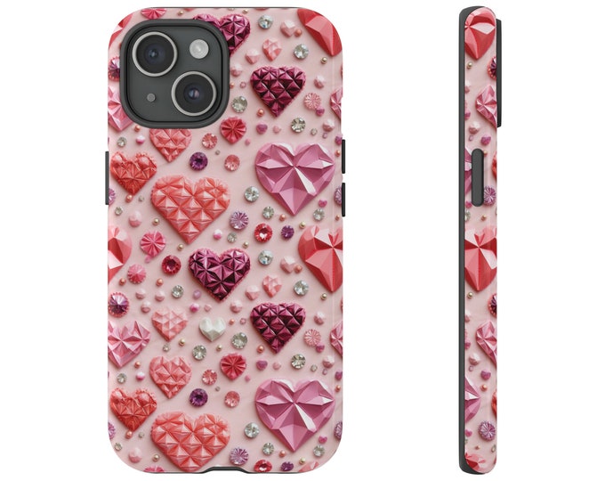 Hearts Gems Valentine Phone case for Iphone Samsung Tough Cases