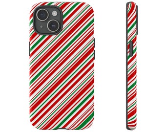 Christmas Candy Cane Phone Case Cover fit for iPhone 15 Pro Max, 14 Plus, 13, 12, 11, XR, XS & Samsung S23, S22, A54, A53, Pixel 8, 7 Gift