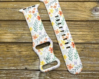 Floral womens watch band for apple watch 38/40/41mm, 42/44/45/49mm - gift for her - perfect gift idea
