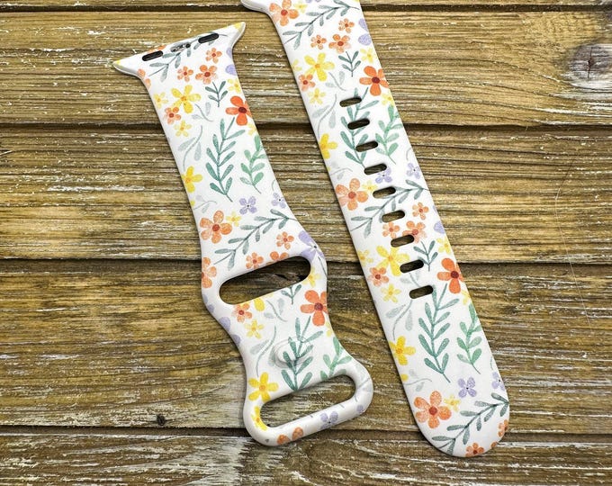 Floral womens watch band for apple watch 38/40/41mm, 42/44/45/49mm - gift for her - perfect gift idea