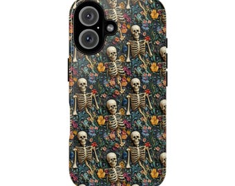 Floral Skeleton Phone Case: Quirky Halloween Accessory