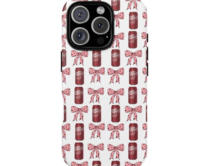 Dr Pepper iphone Case for Iphone 16 15 14 13 Samsung S25 S24 S23  Dr. Pepper Girly Gift, Coquette Bows, Mother's Day Gift