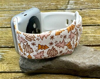 Holiday christmas trees watch band compatible with apple watch  38mm 40mm 41mm 42mm 44mm 45mm gift