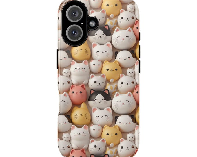 Cute Cat Phone Case, Animal Lovers Gift, Kawaii Style, Phone Protector, Personalized Tough Cases, Stylish Cat Decor