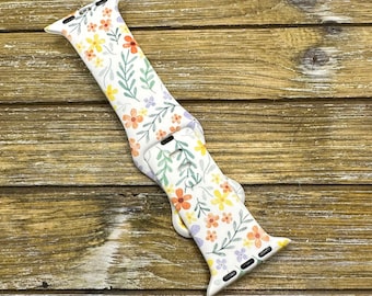 Wildflower Silicone Band for Apple Watch Compatible 38/40/41mm, 42/44/45mm, Series 1,2,3,4,5,6,7,8,9,SE,SE2