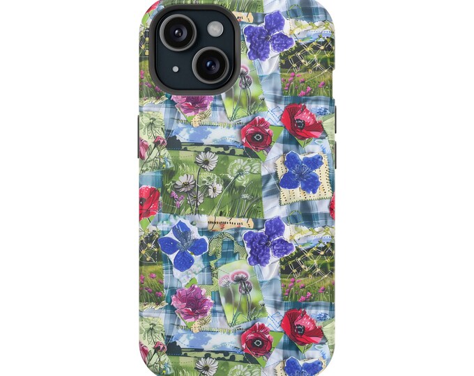Summer Floral Patchwork iPhone Phone Case 16 15 14 13 12 11 Pro Max 8 Plus X, Samsung Galaxy S22 S20