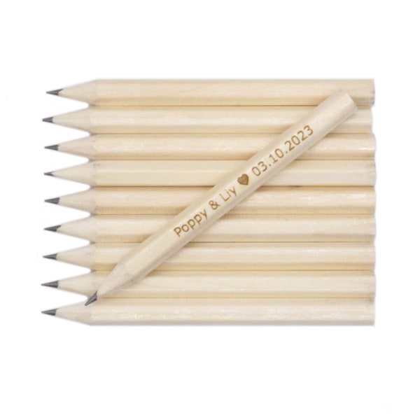 Personalised mini pencils hexagon - natural