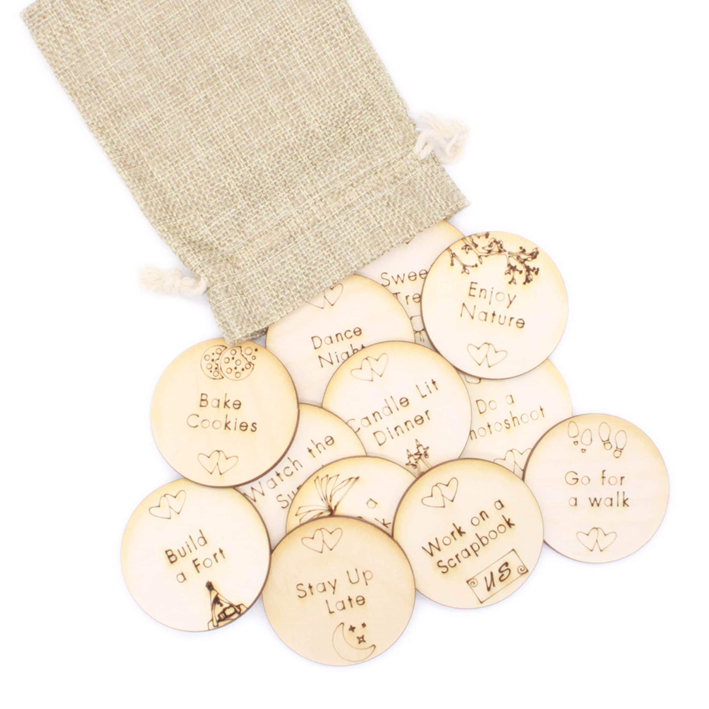 12 Date Night Tokens Laser Cut From 3mm Ply Wood