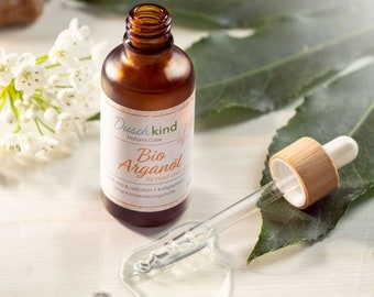 Arganöl 100 % pur kaltgepresst für Haut und Haare BIO Schönheitspflege 50 ml, Lichtschutz Glas-Flasche Bio Argan Öl unraffiniert Anti-Aging