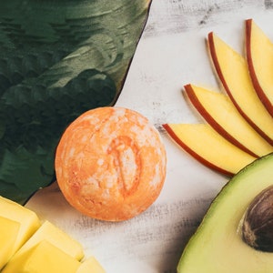 Shampoo solido, cosmetici naturali 4 in 1, mango e avocado, shampoo-doccia-balsamo-cura, vegano, fatto a mano, senza solfati, per pelli sensibili
