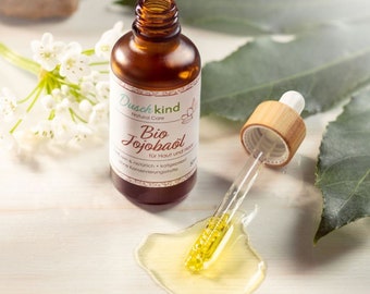 Premium Jojobaöl Bio kaltgepresst 100% 50ml für Hautöl Haaröl Bartöl Nägel Gesichtsöl Körperöl Make-up-Entferner Anti-Aging Anti-Falten