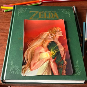 Anime couple, Legend of Zelda print, anime fanart, young love