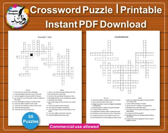 printable crossword etsy