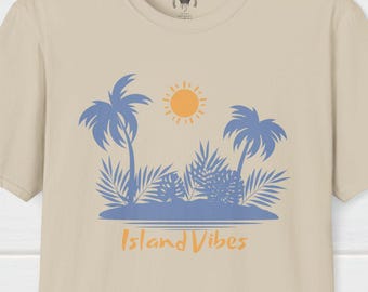 Island Vibes T-Shirt: Retro Palm Tree Graphic, Vacation Shirt