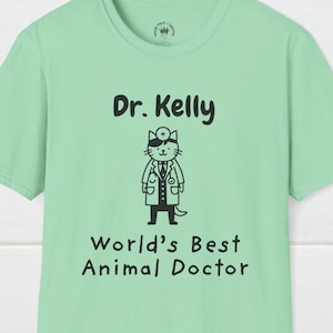 Personalized World's Best Animal Doctor T-Shirt, Fun Animal Doctor Tee, Childlike Veterinarian Shirt, Veterinarian's Gift, Custom T-Shirt
