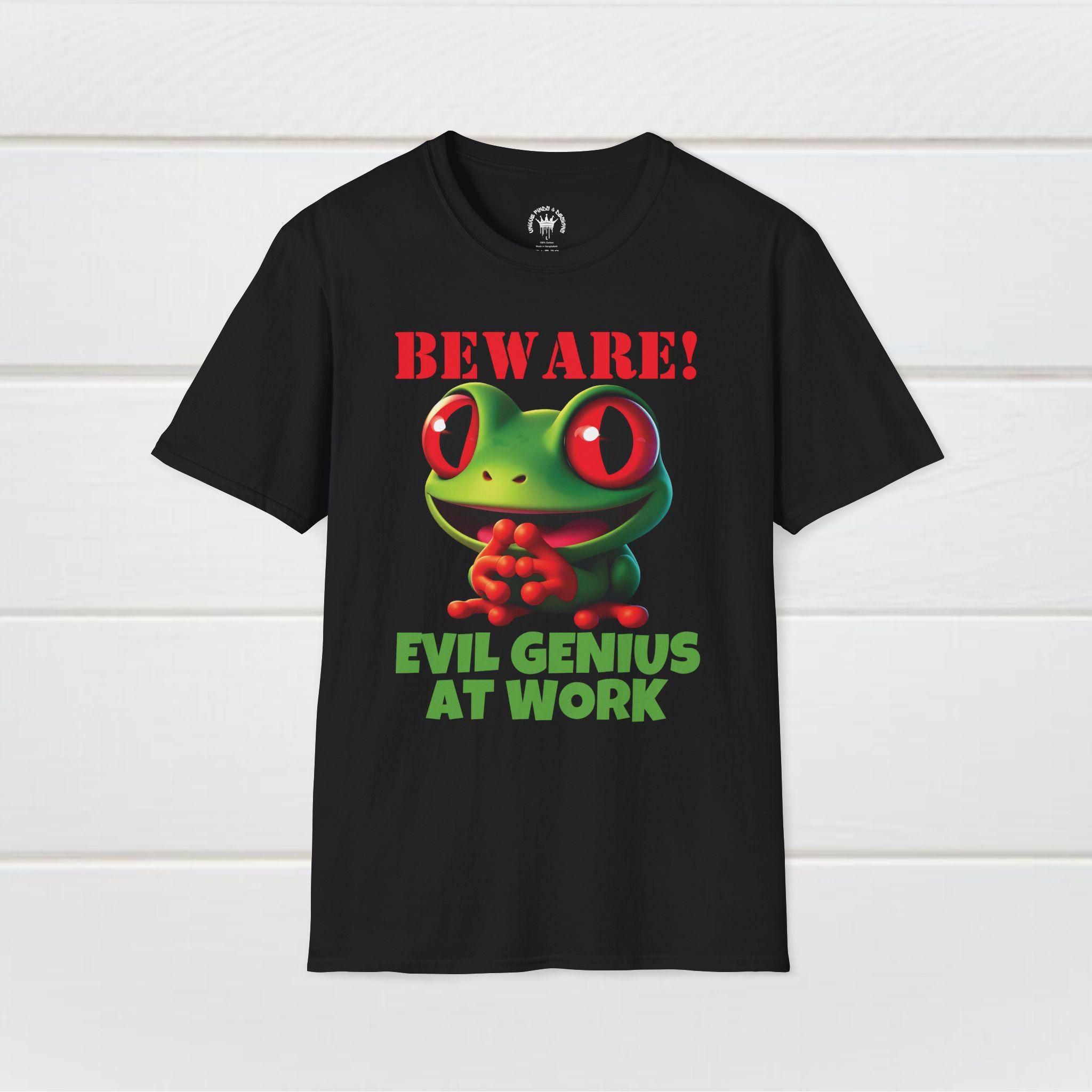 Funny Frog T-shirt: Evil Genius at Work, Quirky Humor Tee - Etsy 