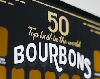 50 Best Bourbon Scratch Off Poster - Scratch Poster der 50 besten Bourbons - Bourbon Geschenke - Whisky Geschenk