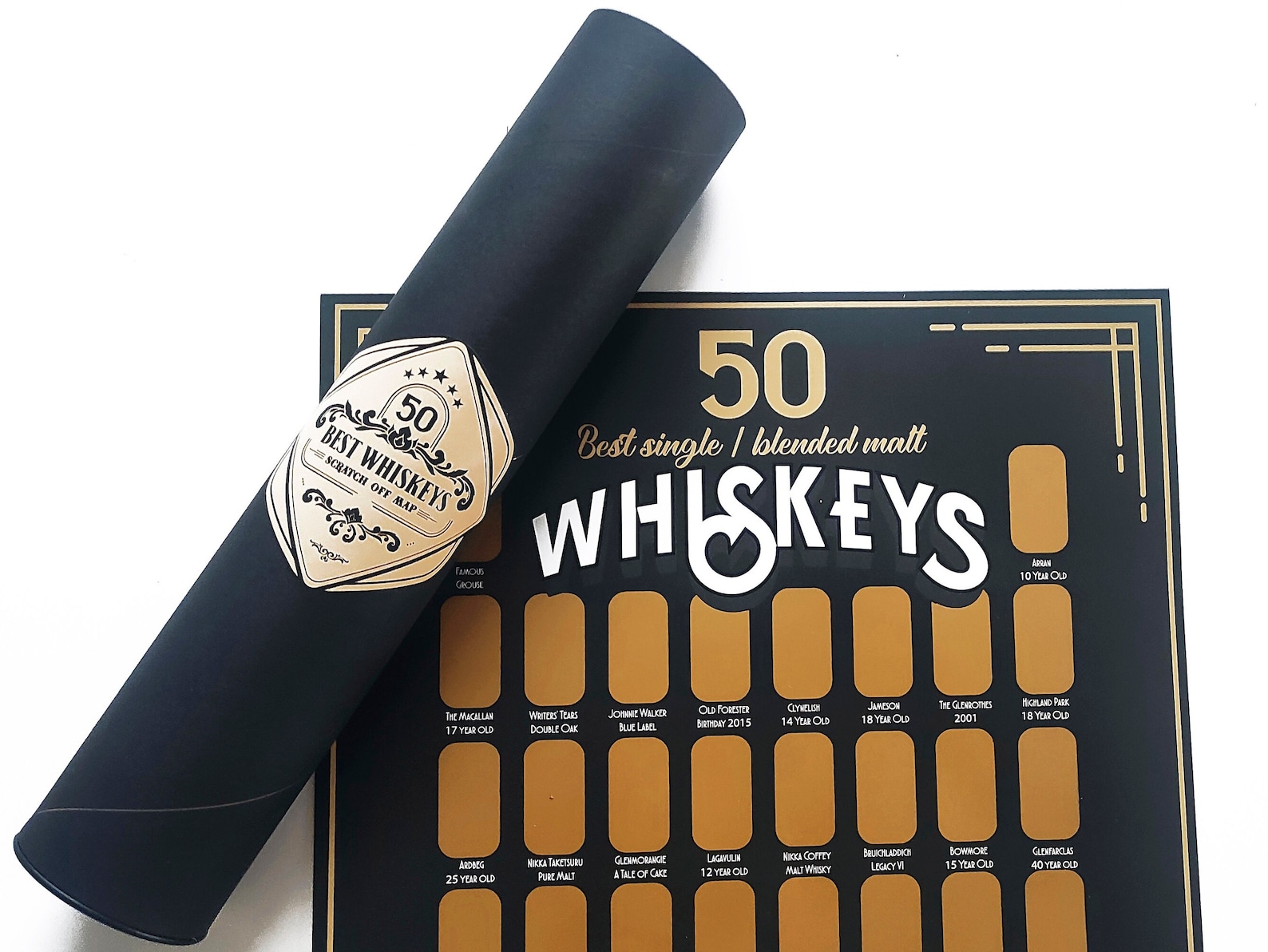50 Best Whiskeys Scratch Off Poster For Whiskey Lover Bar Etsy