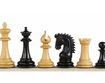 Sheikh chess pieces Ebony 3.75 inches - Chess pieces only