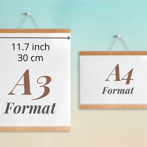 12 inch poster hanger Wooden Magnetic Poster Hanger Frames Frames for Art Poster Frames Magnetic Hanging Frames for Canvas or Paper image 7