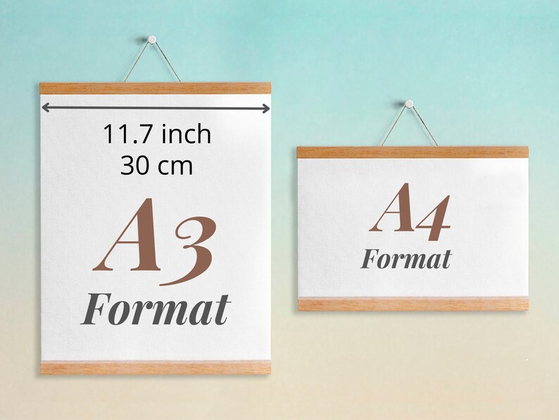 12 inch poster hanger Wooden Magnetic Poster Hanger Frames Frames for Art Poster Frames Magnetic Hanging Frames for Canvas or Paper image 7