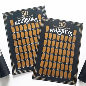 50 Best Bourbons or Whiskey Scratch Off Poster For Whiskey Lover, Bar, Game Room or Man Cave Chistmas Gift for him image 3