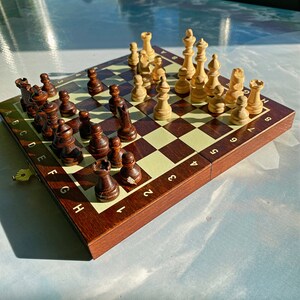 Magnetic mini chess chessboard 7.8 inch 20 cm image 3