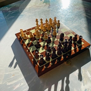 Magnetic mini chess chessboard 7.8 inch 20 cm image 2