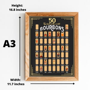 50 Best Bourbons or Whiskey Scratch Off Poster For Whiskey Lover, Bar, Game Room or Man Cave Chistmas Gift for him image 8