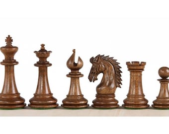 Wooden Chess pieces Sheikh Acacia 3.75 inch - chess pieces only, without a board