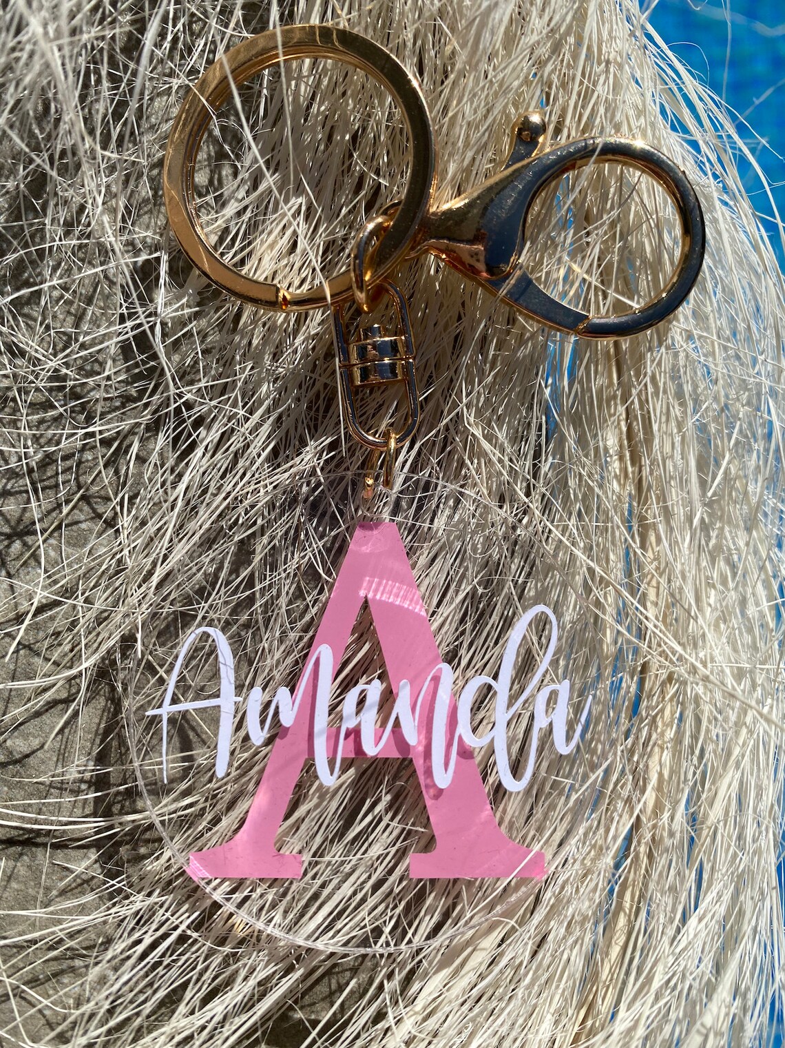 Personalised Acrylic Keyring Large Initial Monogram Etsy