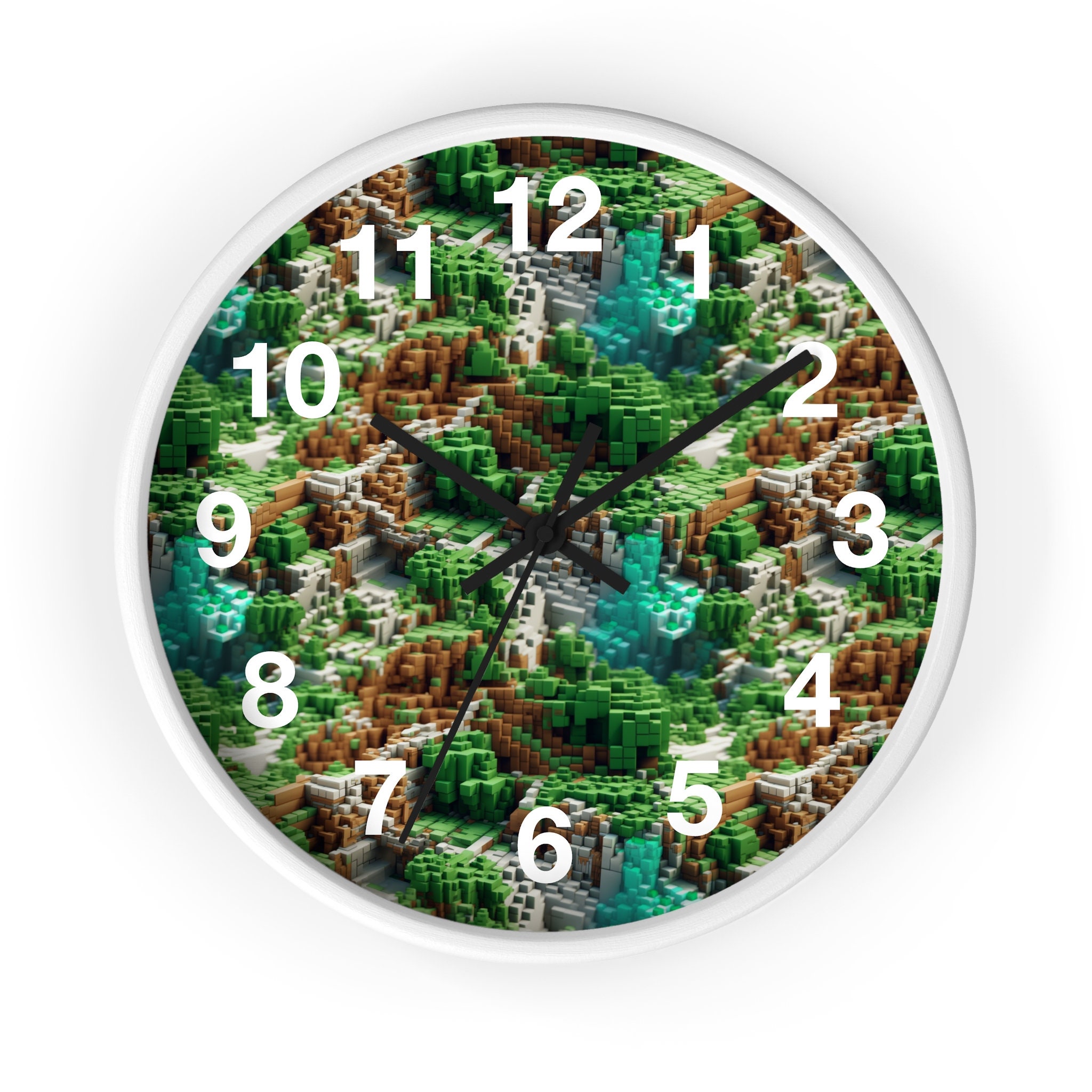 Mine Craft Inspired Wall Clock Pixel Art Game Decor for Etsy