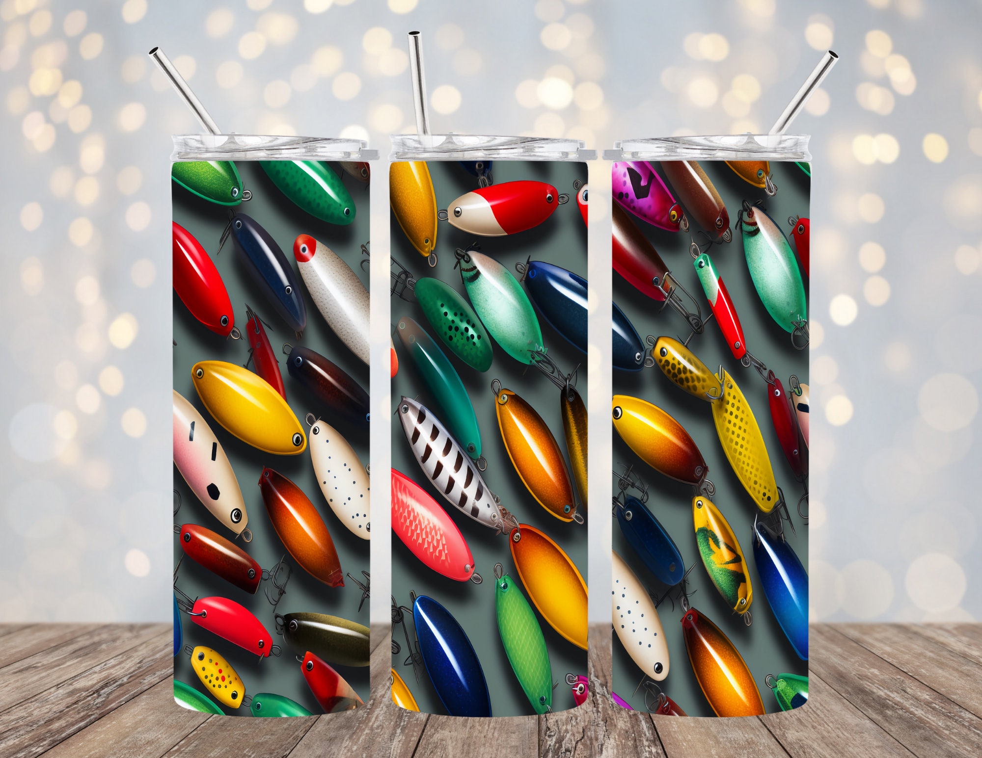 Fishing Lures 3D Seamless 20oz Tumbler Wrap BUNDLE for Him or Etsy