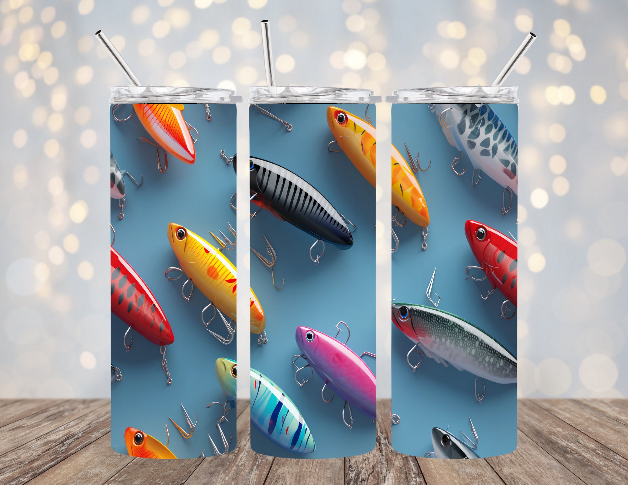 Fishing Lures 3D Seamless 20oz Tumbler Wrap BUNDLE for Him or Etsy
