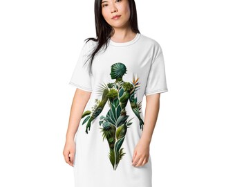 Botanical Body Silhouette t-shirt dress