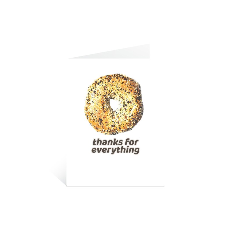 Everything Bagel Thank You Card Funny Appreciation Card for Etsy