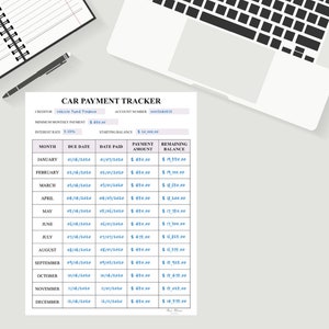 Car Payment Tracker – Planner, Personal, Business, Productivity ...
