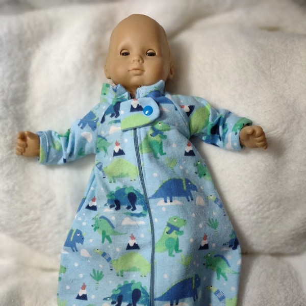 15-inch doll sleeper, baby doll sleeper sack made to fit Bitty baby clothes