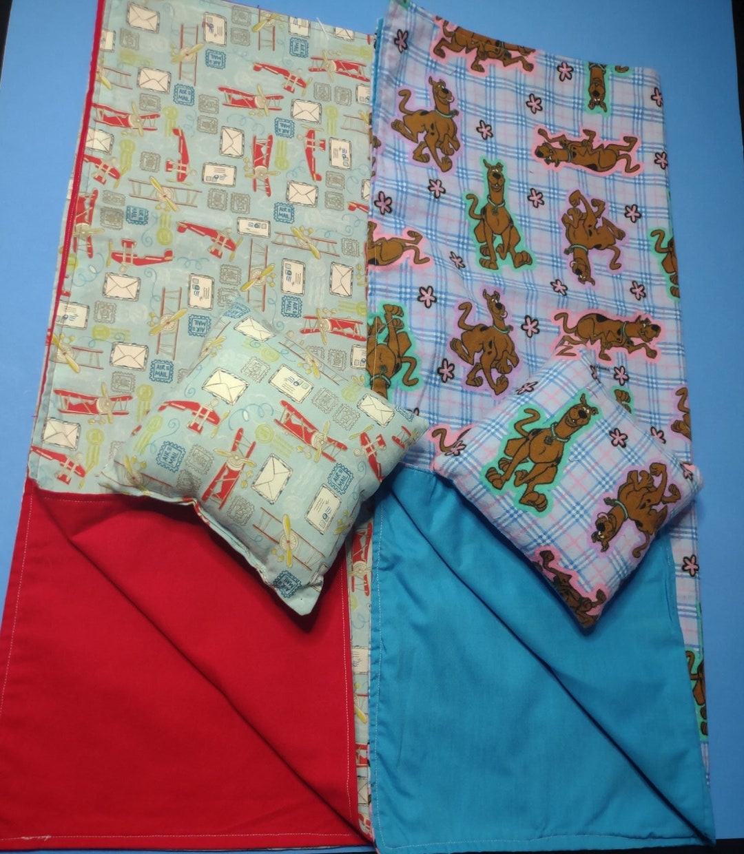 Reversible Doll Blankets and Pillow Set Etsy