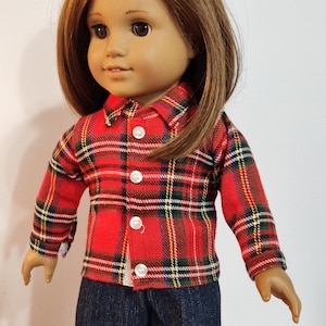 18"-inch Doll Plaid long sleeve shirt