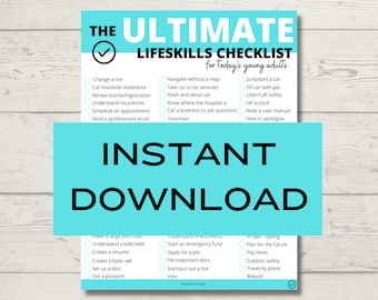 The ULTIMATE Lifeskills Checklist | 70+ Activities | Highschool or Homeschool Curriculum for Teens & Young Adults | Graduation Gift