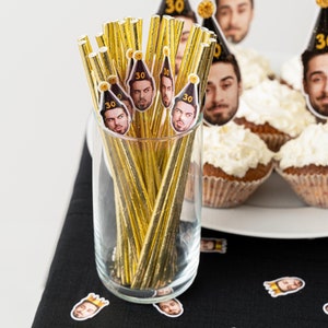 Cannucce di compleanno personalizzate - Decorazioni divertenti per il compleanno - 1°, 21°, 40°, 50°, 60°, 70° compleanno - Festa del 30° compleanno
