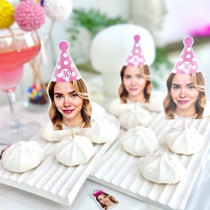Custom Gesicht Cupcake Topper - 30.Geburtstag Dekoration / Lustige 30.Geburtstag Tischdekoration - 35. Geburtstag Kuchen Topper