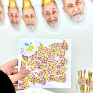 Benutzerdefiniertes Gesicht Geburtstagskonfetti - 50. Geburtstag Dekorationen / Lustige 50. Geburtstag Tischdekoration - 50. Geburtstag Konfetti