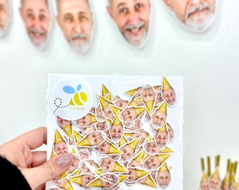 Custom Face Birthday Confetti - 50th Birthday Decorations / Funny 50th Birthday Table Decorations - Happy 50th Birthday Confetti